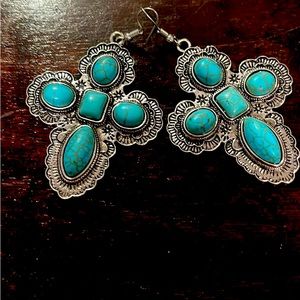 Turquoise and silver earrings
